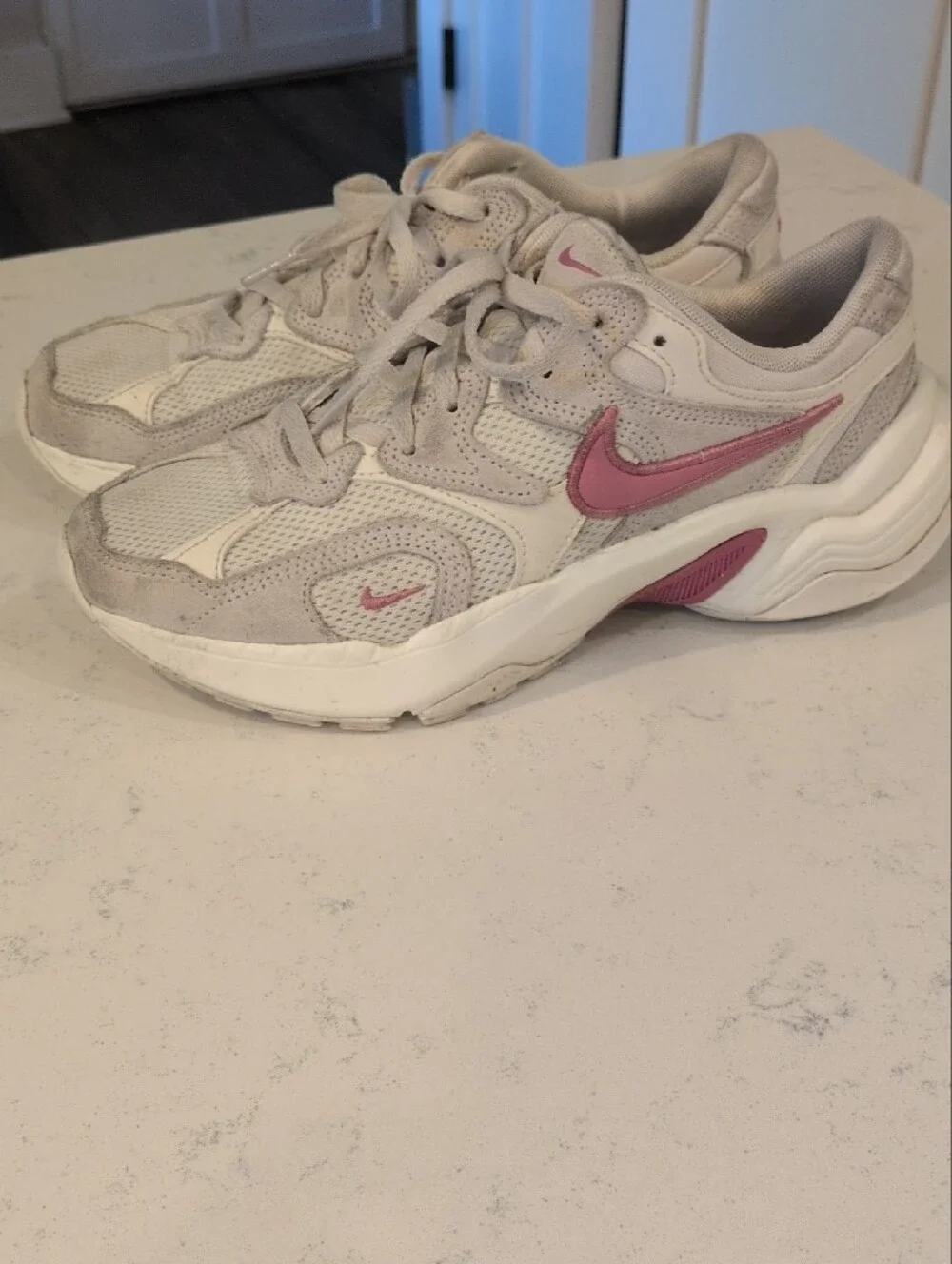 Nike Women’s Ivory and Pink Casual Sneakers